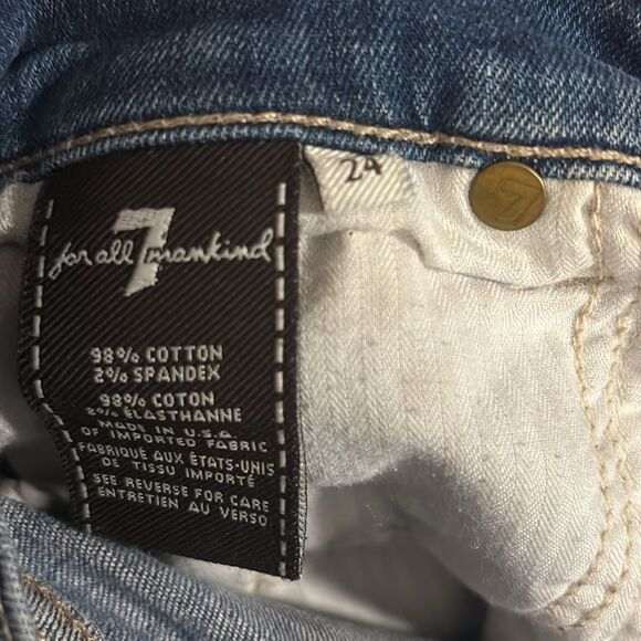 7 for all Mankind Distressed Medium Wash Jean Denim Shorts Size 24 - Picture 10 of 10